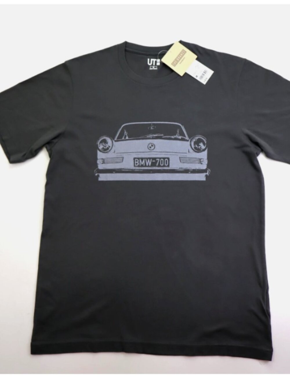 Uniqlo Short Sleeve BMW-700 Graphic T-Shirt Cotton Men's Size L Grey New